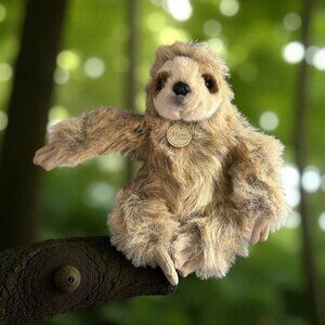 12” Sloth Plush Realistic Aurora World Miyoni Stuffed Animal Brown